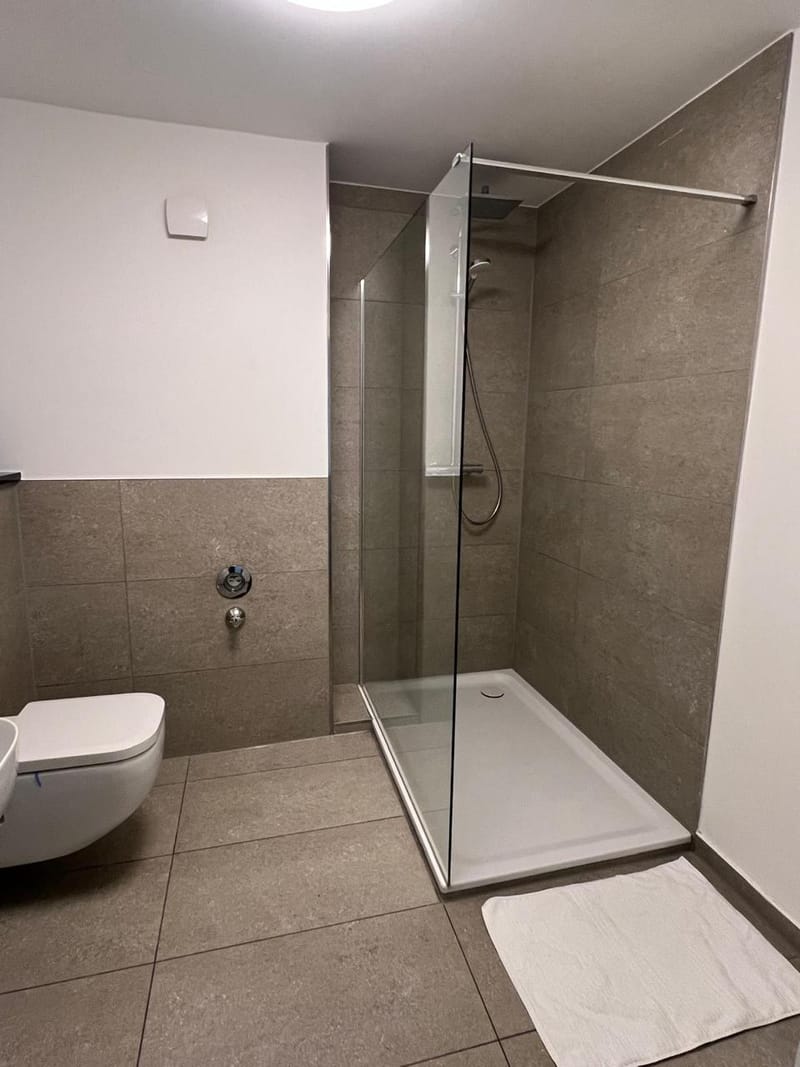 Duschbad mit ebenerdiger Glasdusche